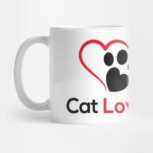 Cat Lover Quote Cat Paw and Heart Mug